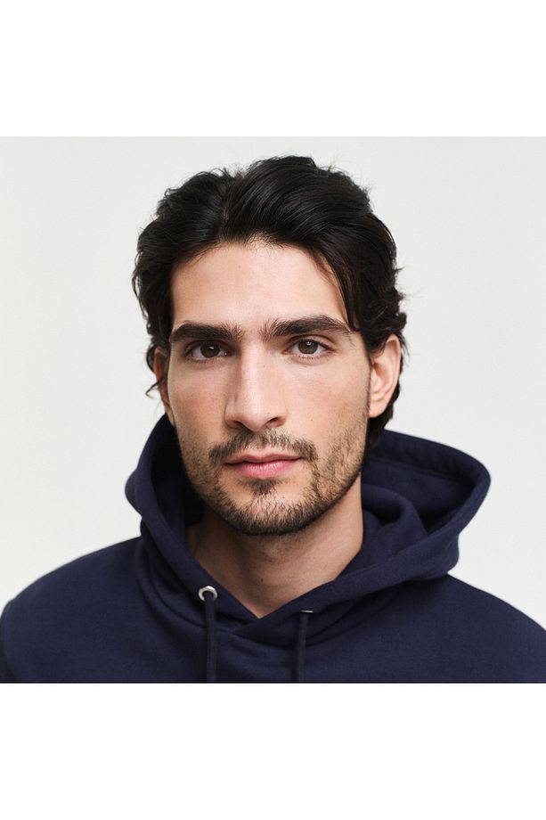 Erkek Lacivert Regular Fit Kapüşonlu Logolu Sweatshirt - 3