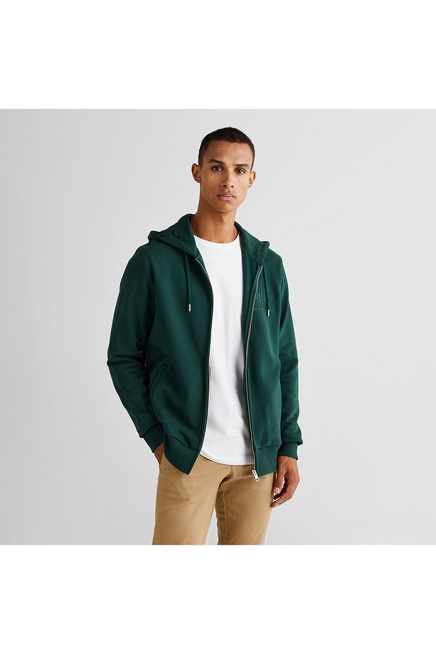 Erkek Yeşil Regular Fit Kapüşonlu Logolu Sweatshirt - 1