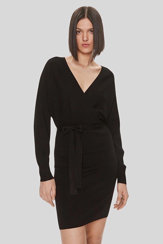 Kadın Slim Fit Örme Elbise - 1