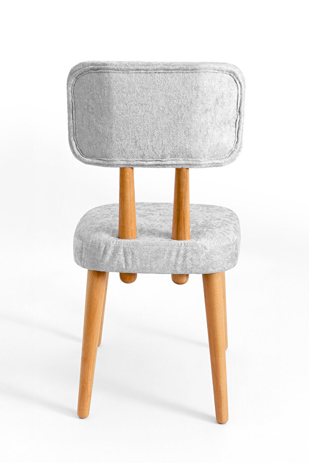 Mutfak Yemek Odası Sandalyesi Rustik Modern Salon Oturma Odası Ahşap Kadife Doku Sandalye Sandal - 5