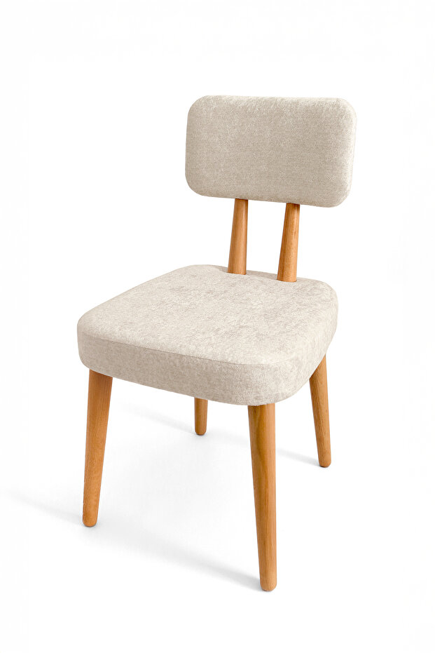 Mutfak Yemek Odası Sandalyesi Rustik Modern Salon Oturma Odası Ahşap Kadife Doku Sandalye Arden - 3