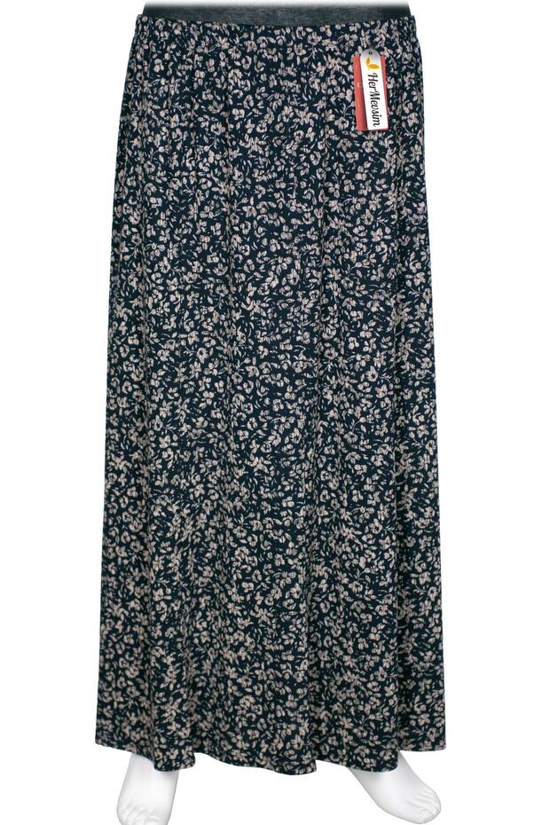 Women's Betül 8 Piece Elastic Unlined Navy Blue Skirt Pattern 45