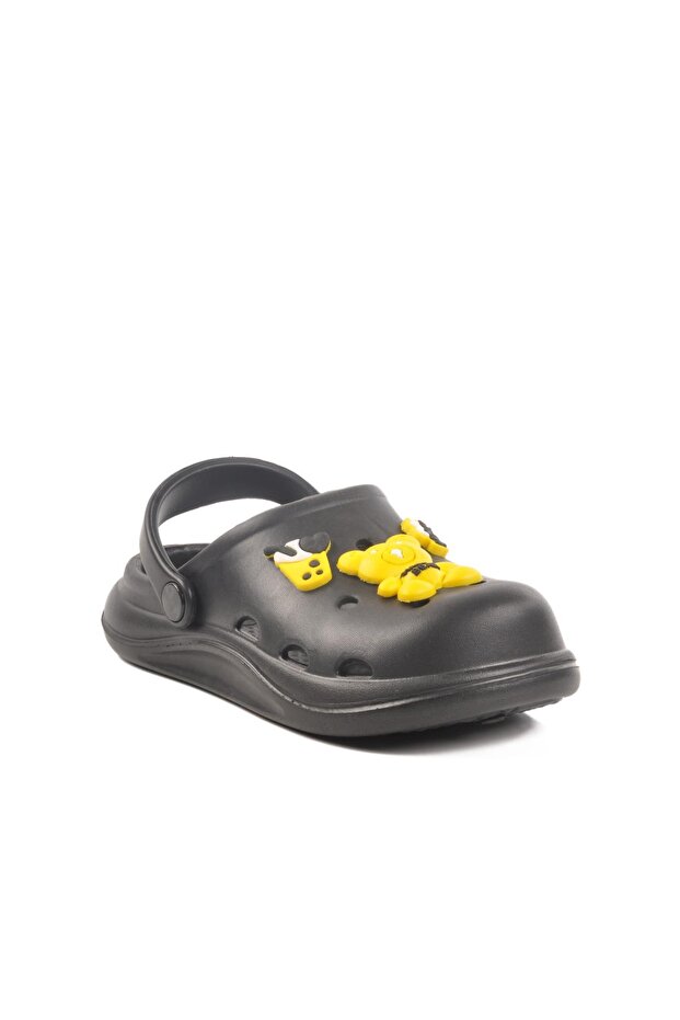 303 F Children's Black Sabo Slippers