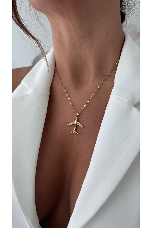 Çelik Uçak Kolye - 2