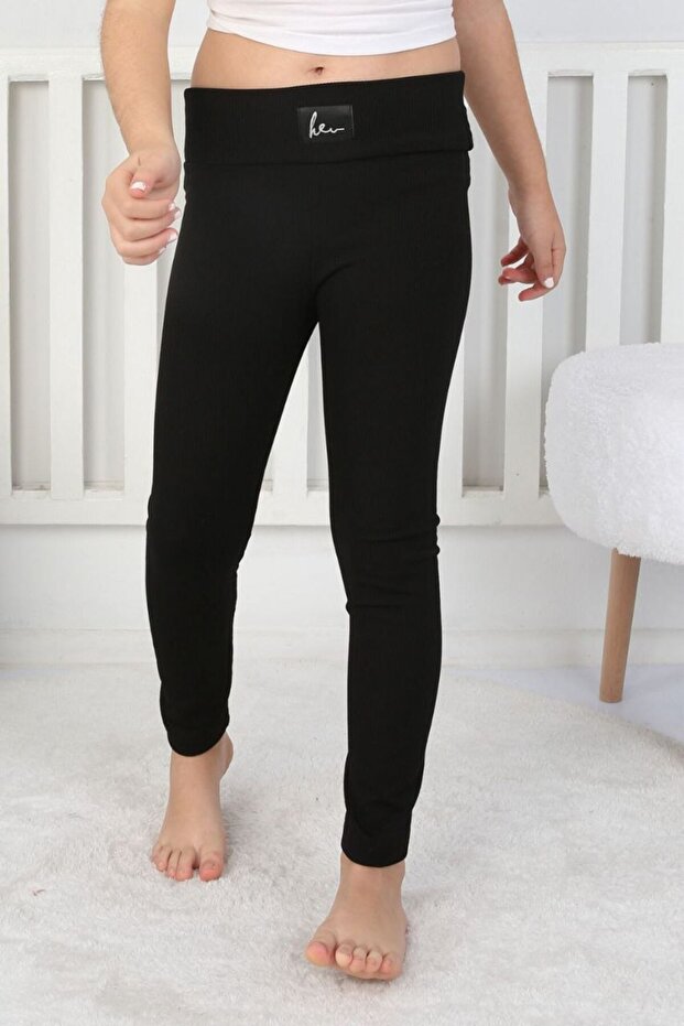 Basic Kız Çocuk Fitilli Tayt - 8001SB - 1