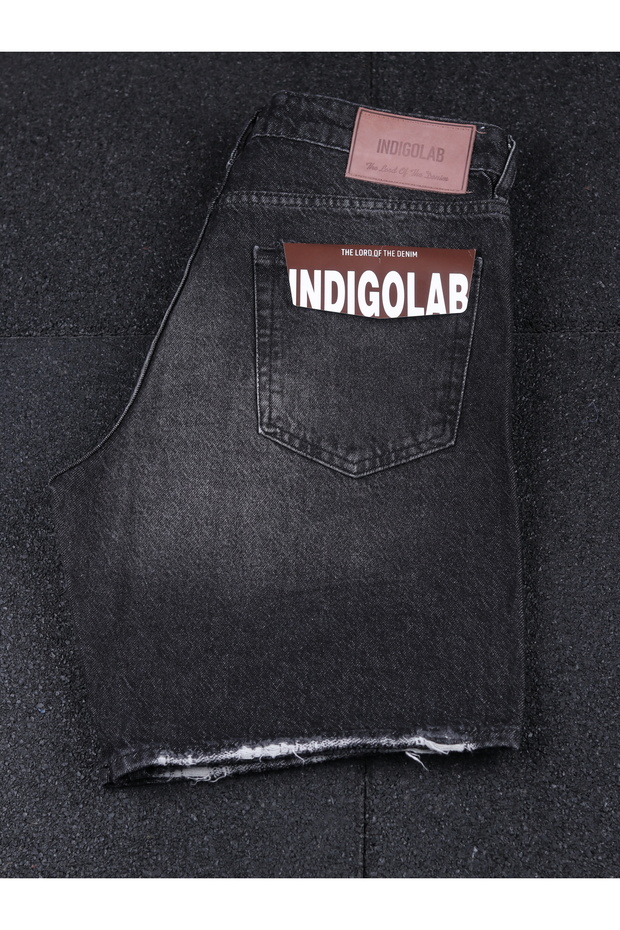 Erkek Mavi Baggy Denim Şort - 4