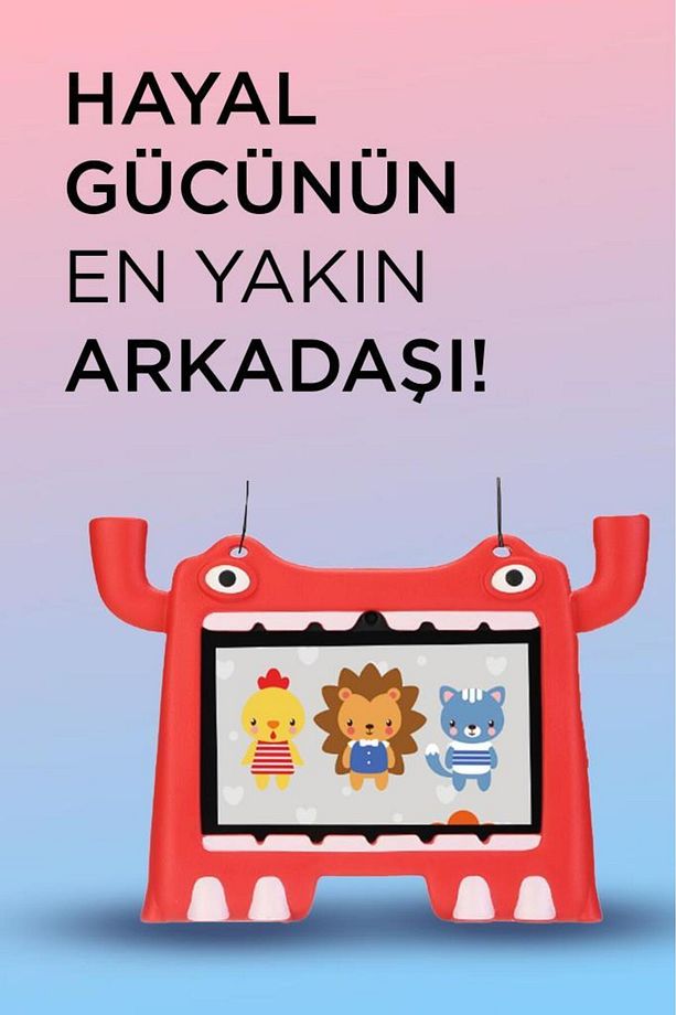 T16 Kırmızı 4GB +128 GB Tablet Android 13 Çocuk Tableti Kılıf Hediyeli - 3