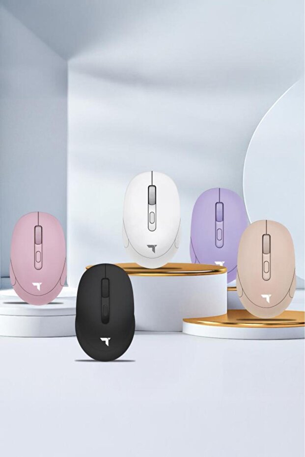 TM-17 Pembe Çift Modlu Sessiz Kablosuz Mouse Fare - 4