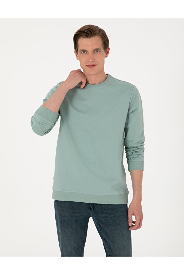 Çağla 2 Thread Regular Fit Crew Neck Basic Sweatshirt 50314054-Vr016