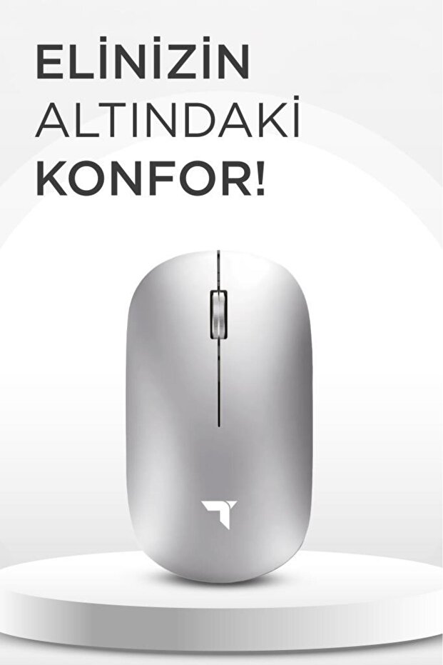 TM-19 Gümüş Çift Modlu Sessiz Kablosuz Mouse Fare - 3