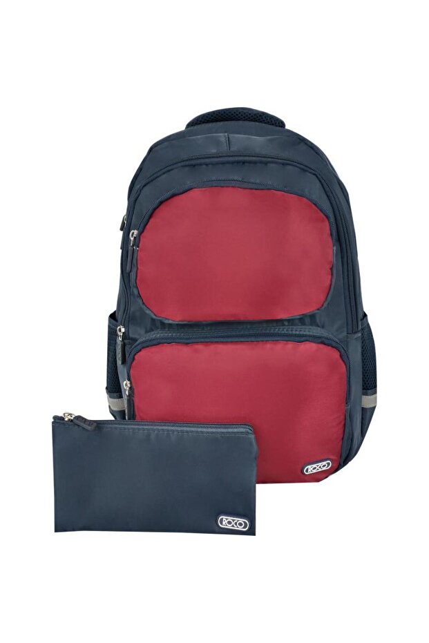 Basic 2 Tone Mix Backpack with Accessory - 2