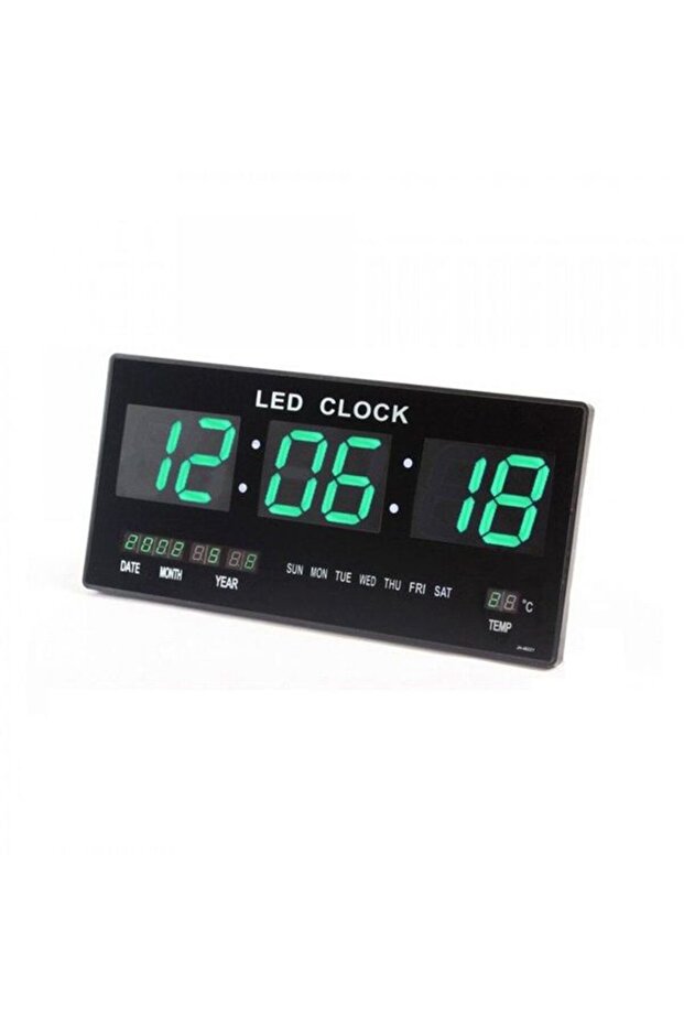 Electronic Wall Clock, 46x22cm, Digital, Green