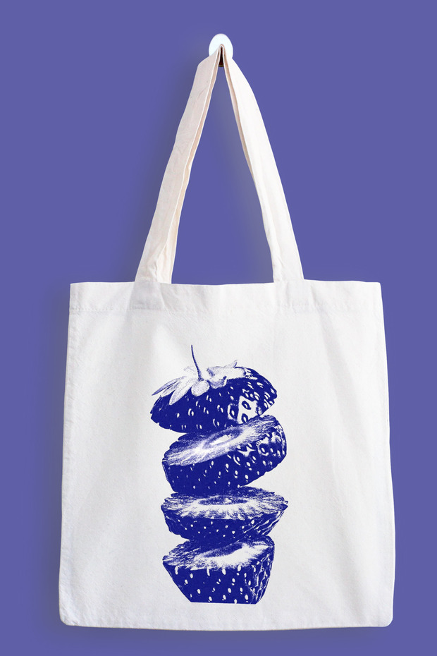 Strawberry Waterproof Printed Cloth Bag, Tote Bag