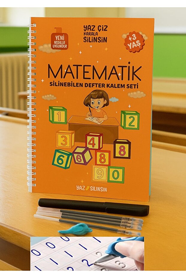 Magic Writing Set Write Erase Math Book Erasable Embossed Grooved Notebook Writing Tutorial 1 Book+1 Pen+5 Refills