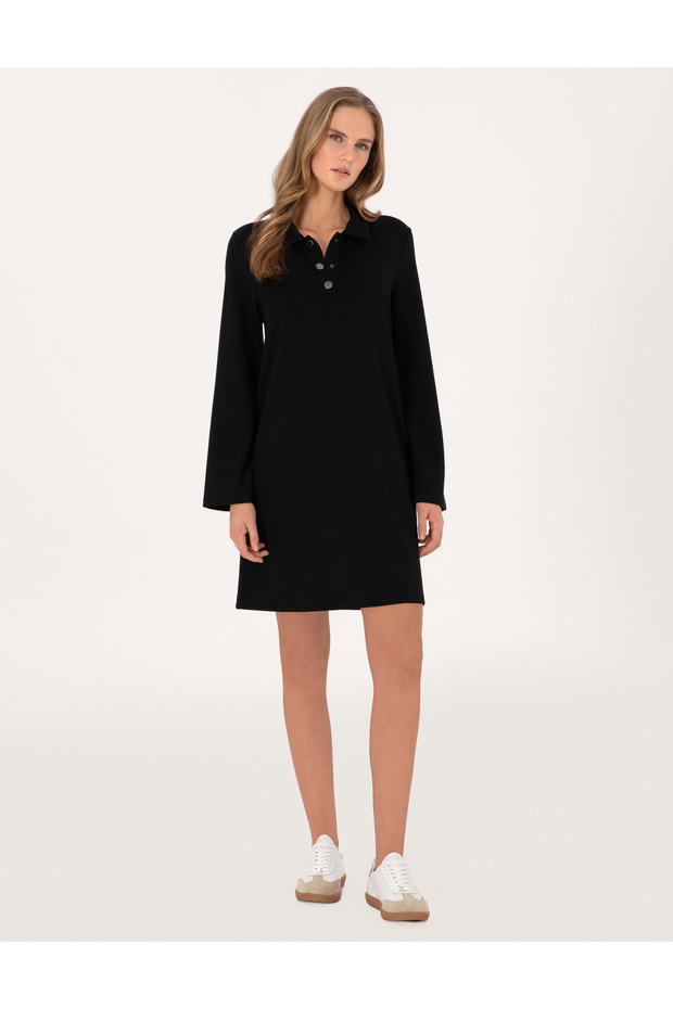 Black A-Line Modal Blend Knit Dress 50315895-Vr046
