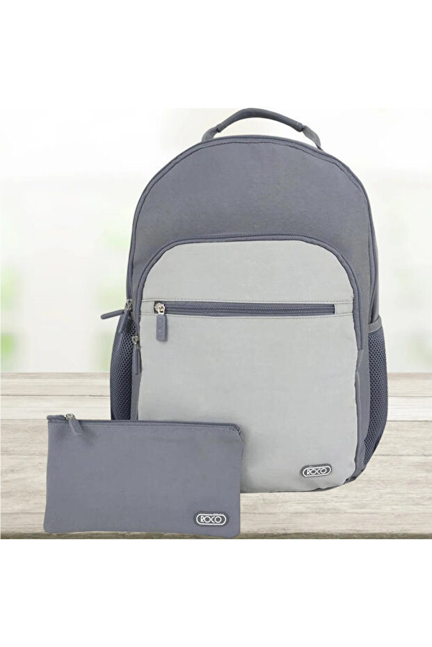 Basic 2 Tone Mix Backpack with Accessory - 1