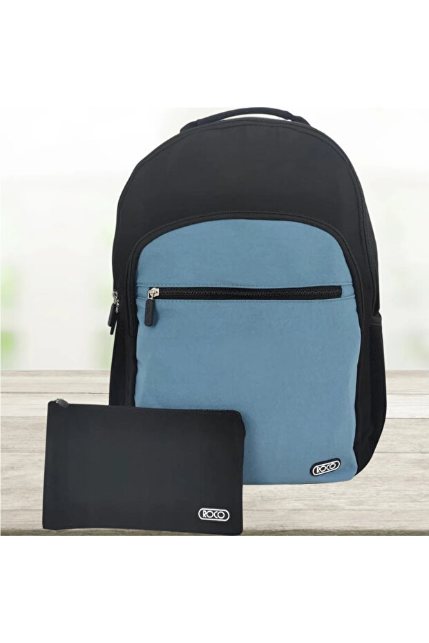 Basic 2 Tone Mix Backpack with Accessory - 1