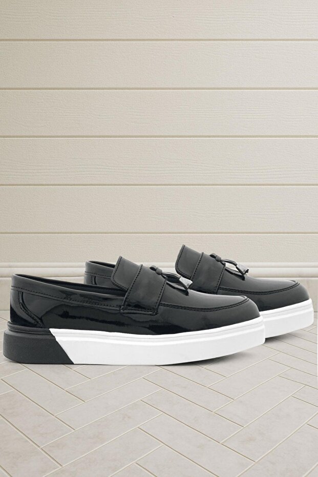 Black Patent Leather Buckle Children's Classic Shoes