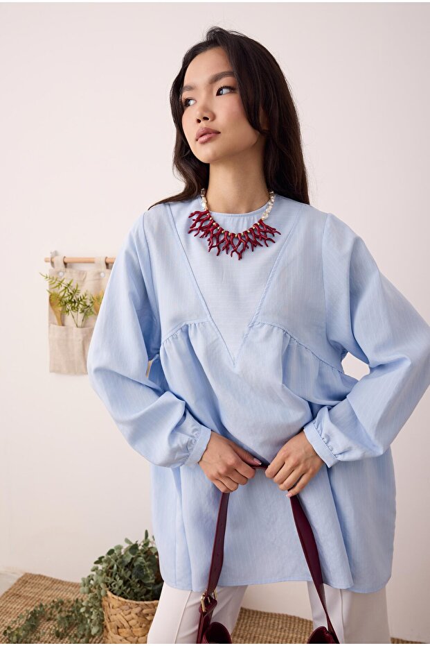 V Panama Tunik Açık Mavi - 4