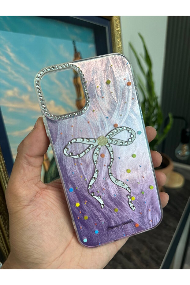 iPhone 16 Plus Case Camera Frame Stone Back Hologram 3D Pattern Color Reflection Figure Cover - 1