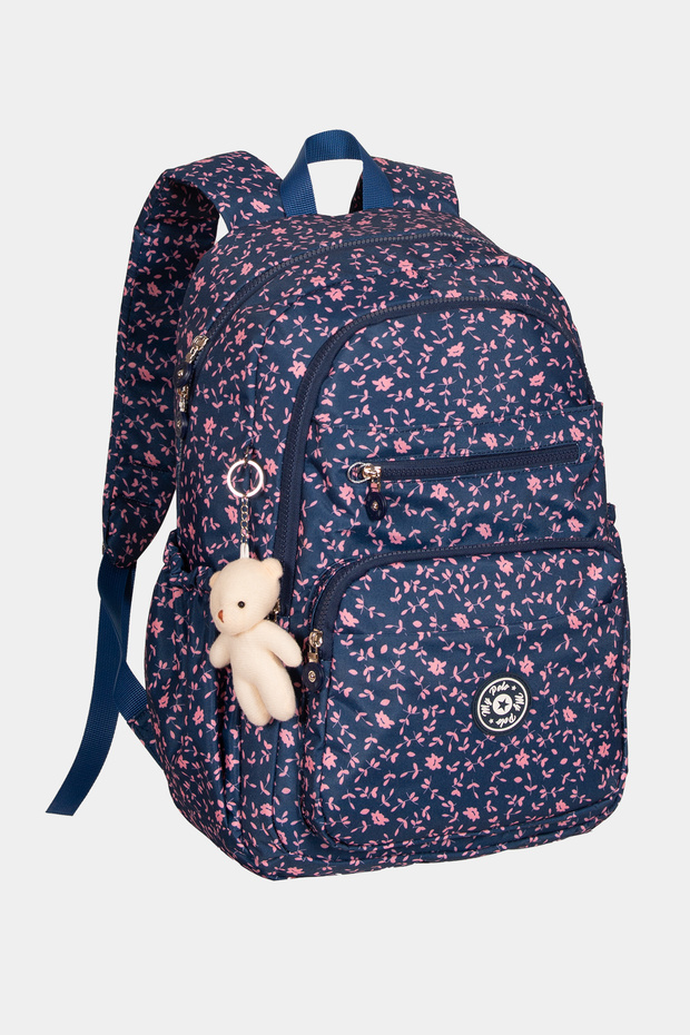 My Polo Durable Unisex School Backpack with Crinkil Toy