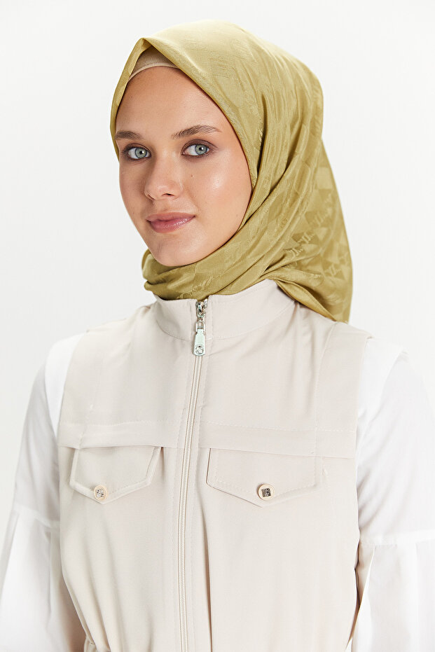 Dama Desenli Logolu Eşarp - 1