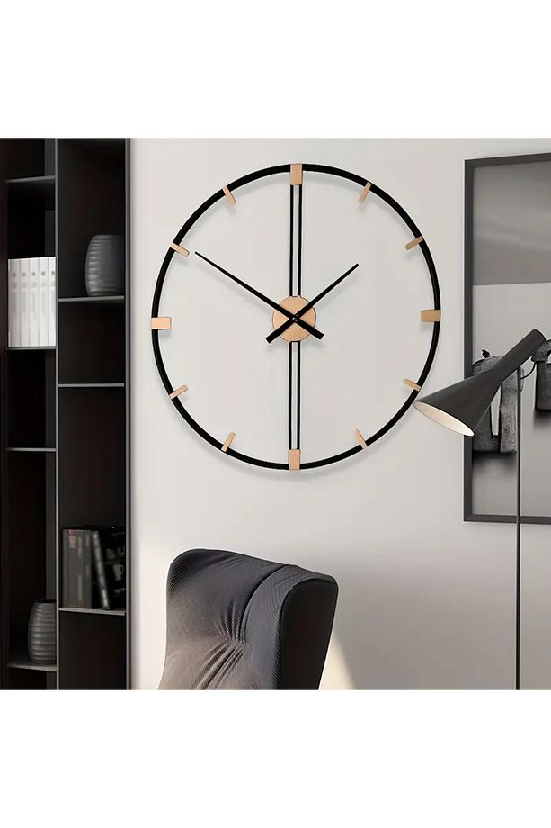 ÖZEL AHŞAP KUTUSUNDA MODERN IŞIKLI DUVAR SAATİ SİYAH AKÇAAĞAÇ 50 CM ÖLÇÜSÜNDE - 1