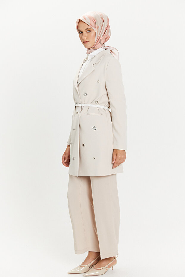 Kuşgözlü Krep Ceket - 5