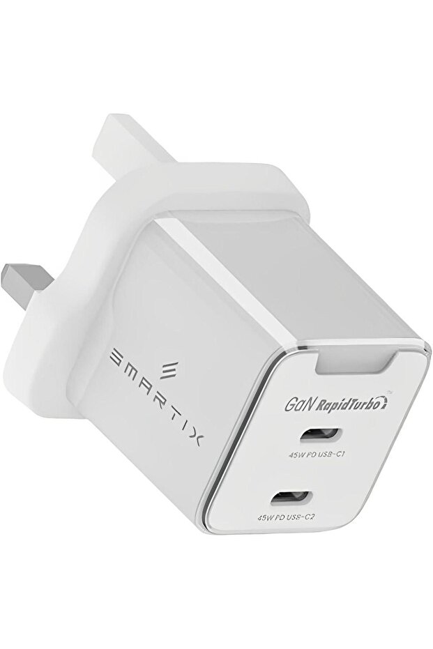 Premium UK Wall Adaptor 45W GAN White - Gen 2