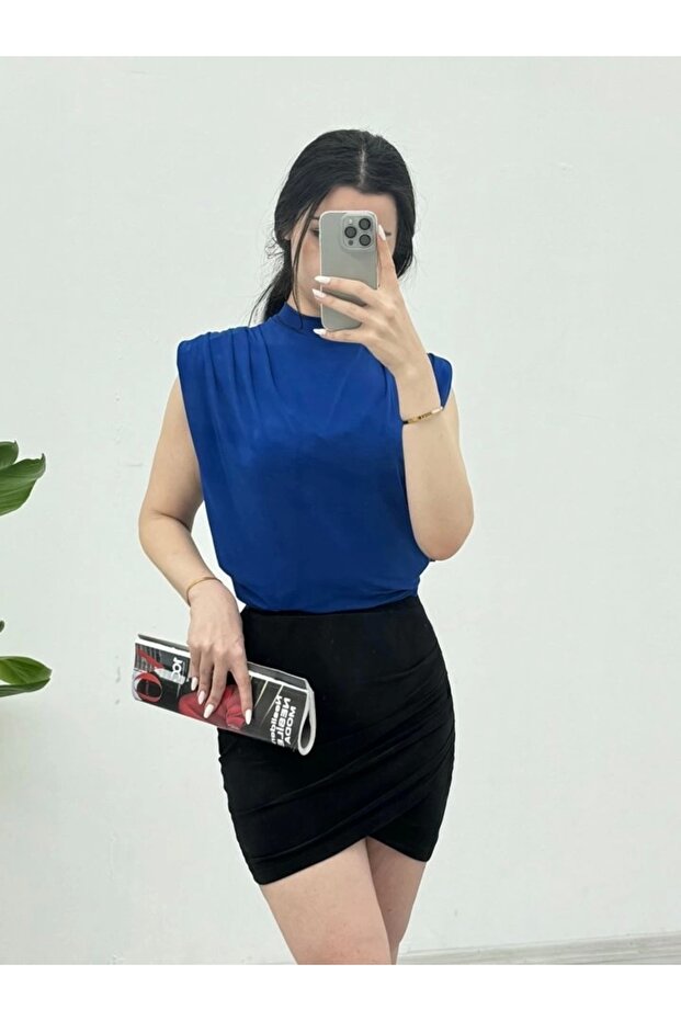 بلوزة ساندي مبطنة بأكمام صفرية - ساكس - 4