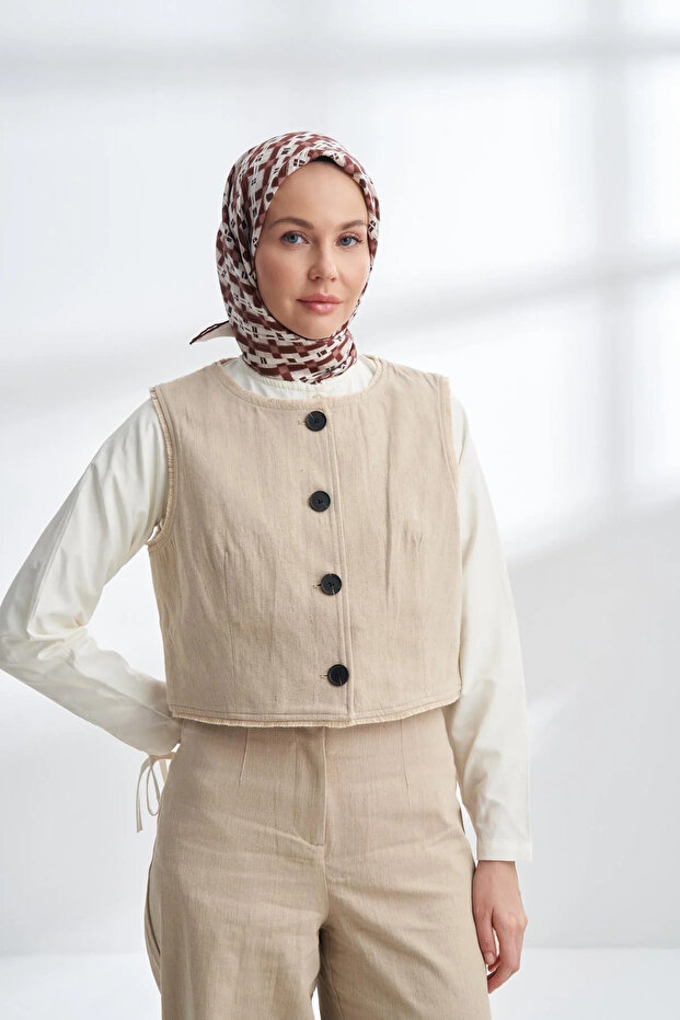 وشاح حريري من نسيج شبكي - 4307-136 - 2