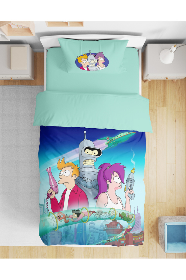 Nevresimhome طقم سرير فردي بطابع Futurama