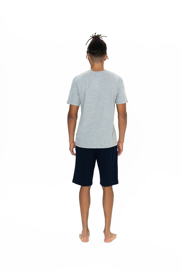 U.S. Polo Assn. Erkek Şortlu Yazlık Pijama Takımı Gri Melanj - Gri Melanj - SREIA18X86B9PFI-GR - 5