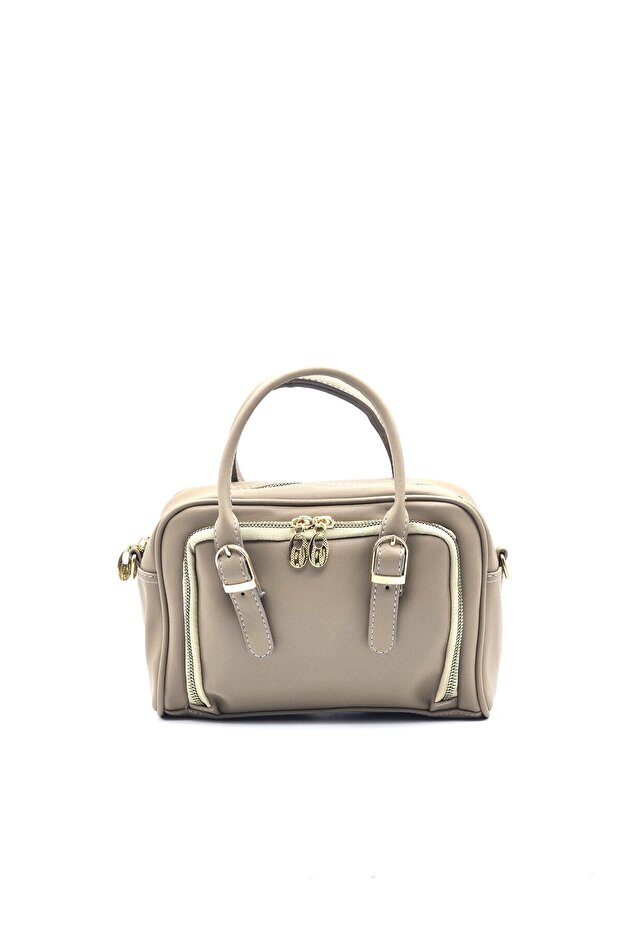 Women's Two-Sleeved Zipper Two-Eye Lined Cross, Hand, Arm and Shoulder Bag