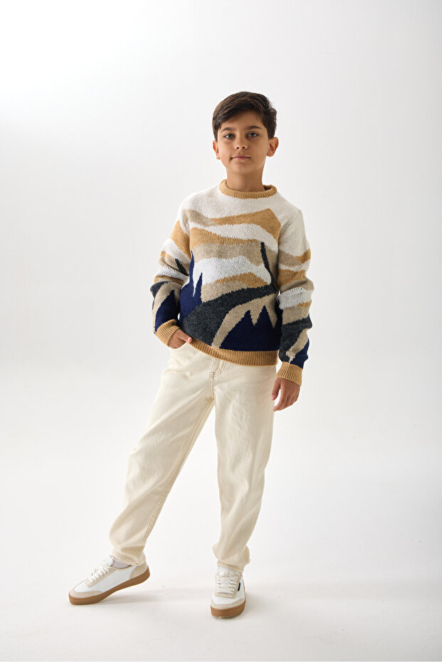 Patterned Boy's Knitwear Sweater