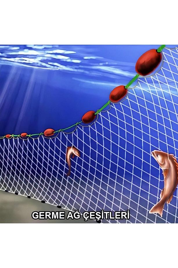 Germe İp Ağ 5 MT (Fanyalı) Balık Ağı 22 mm Göz Aralığı - 3