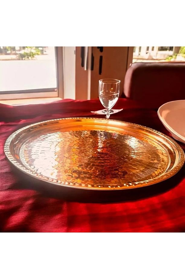 Bakır tepsi 35 cm sunun tepsisi - 1