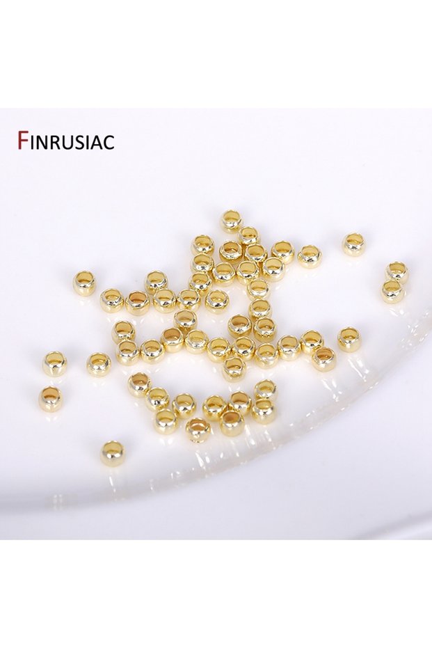 3mm-200pcs 14k gold plated 200PCS/lot 14k/18k Gold Plated Crimp Beads, Brass Metal 2mm/2.5mm/3mm Sto