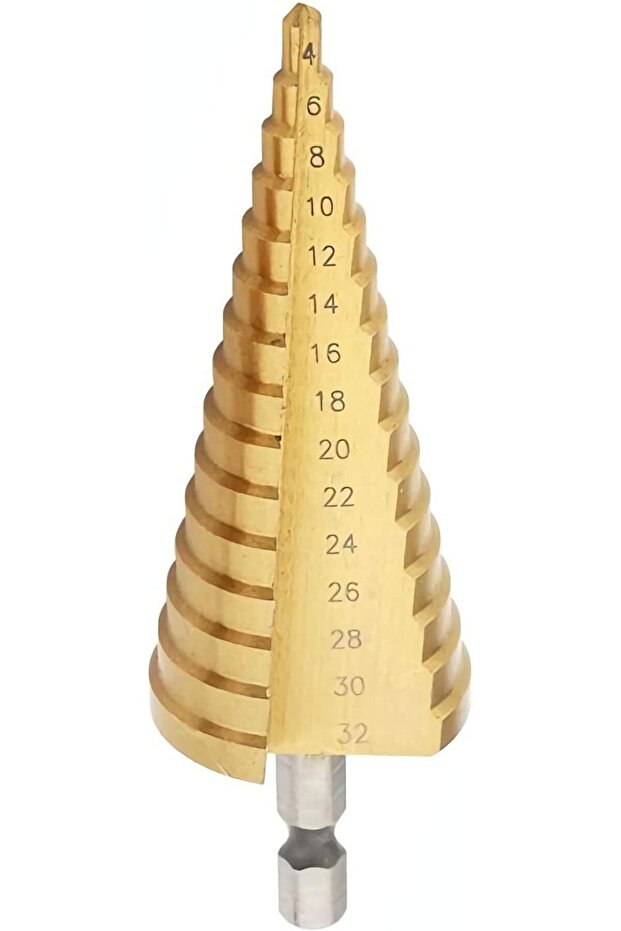 4-32mm HSS Step Drill Bit Straight Groove Step Drill Bit Titanium Coated Wood Metal Hole Cutter Core