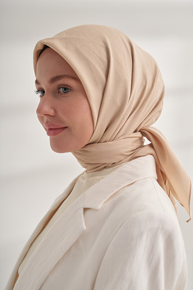 وشاح منقوش من سيهير - بيج - 3