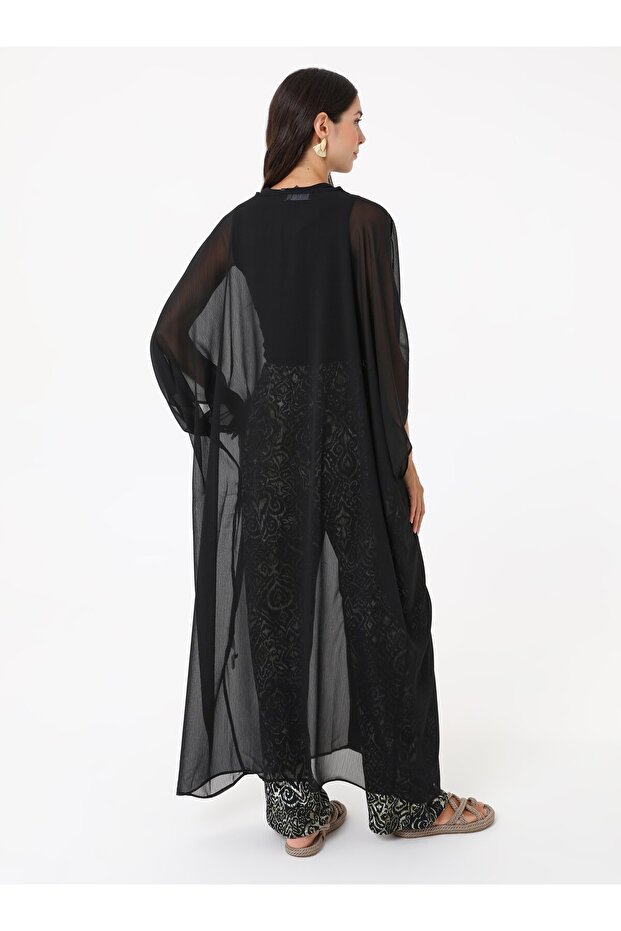 Şifon Kimono - Siyah - - 6