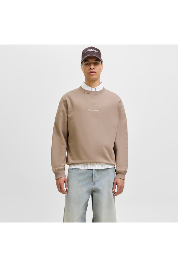 Men's Jornorrebro Comfortable Fit Crew Neck Sweatshirt 12282893 Mocha