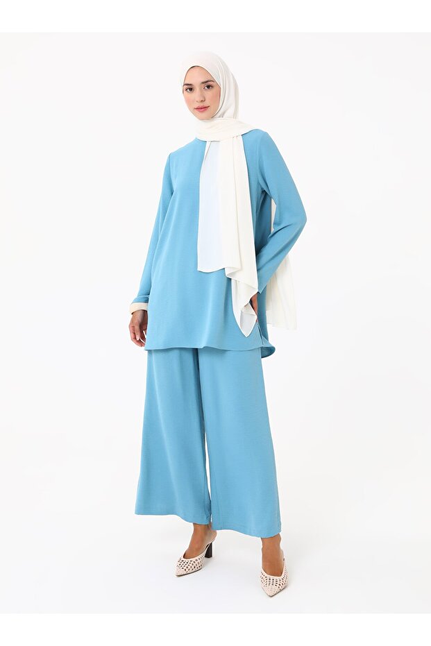 Aerobin Basic Tunik&Pantolon İkili Takım - Mavi - - 1