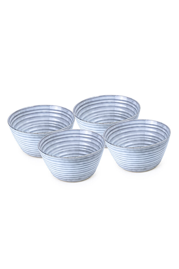 Premium Tia Stoneware Bowl - 15cm, Blue (Set of 4)