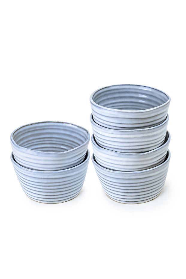 Premium Tia Stoneware Bowl - 12cm, Blue (Set of 6)