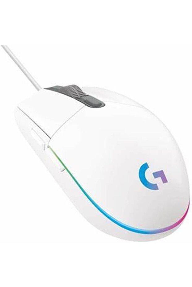 ماوس الألعاب السلكي Logitech G203 من الجيل الثاني، بدقة 8000 نقطة في البوصة، مع تأثير بصري قوس قزح ومزامنة الضوء RGB، و6 برامج