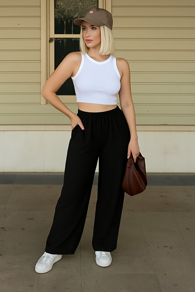 Sofija Lan širok kroj Hlače - 1