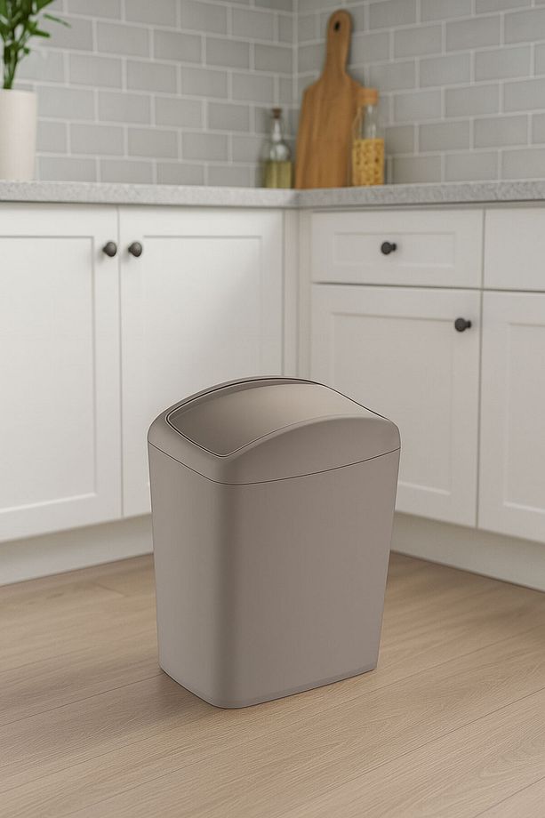 Smartware Soft Çöp Kutusu Sağlam Plastik Büyük Boy Döner Başlıklı Çöp Kovası 40 Lt - 1