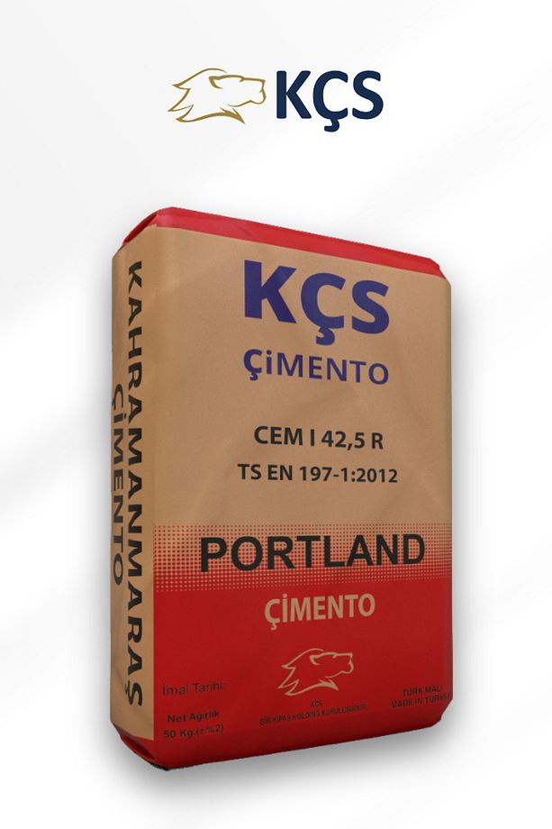 Kçs Gri Çimento CEM I 42,5 R, Yüksek Mukavametli Çimento | (25 Kg Torba Halinde) - 1