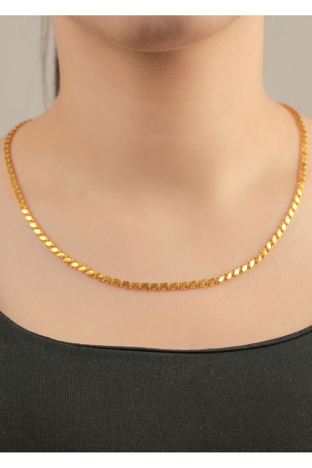 10 Gr (gram) Çift Sıfır Pullu Kolye Zincir 22 Ayar Altın 55 cm - 2
